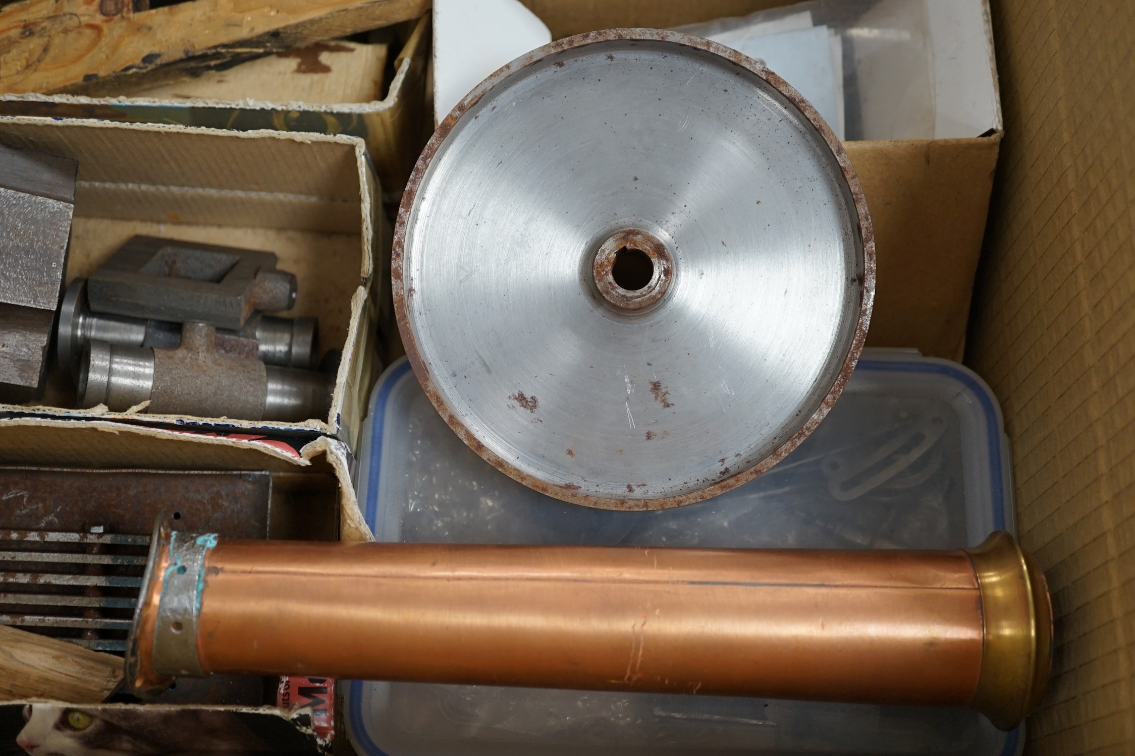 A partially constructed kit comprising of the major components of machined and cast parts to build a two inch scale live steam Ransomes 4 N.H.P. traction engine, including a set of drawings